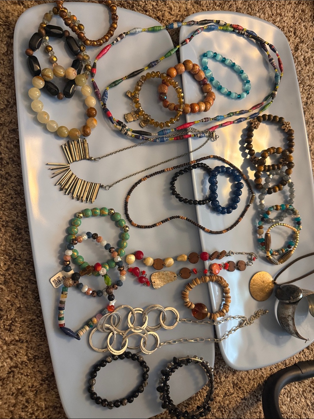 Boho necklace & bracelet lot